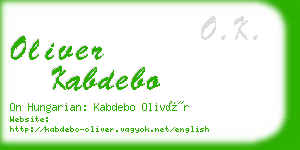 oliver kabdebo business card